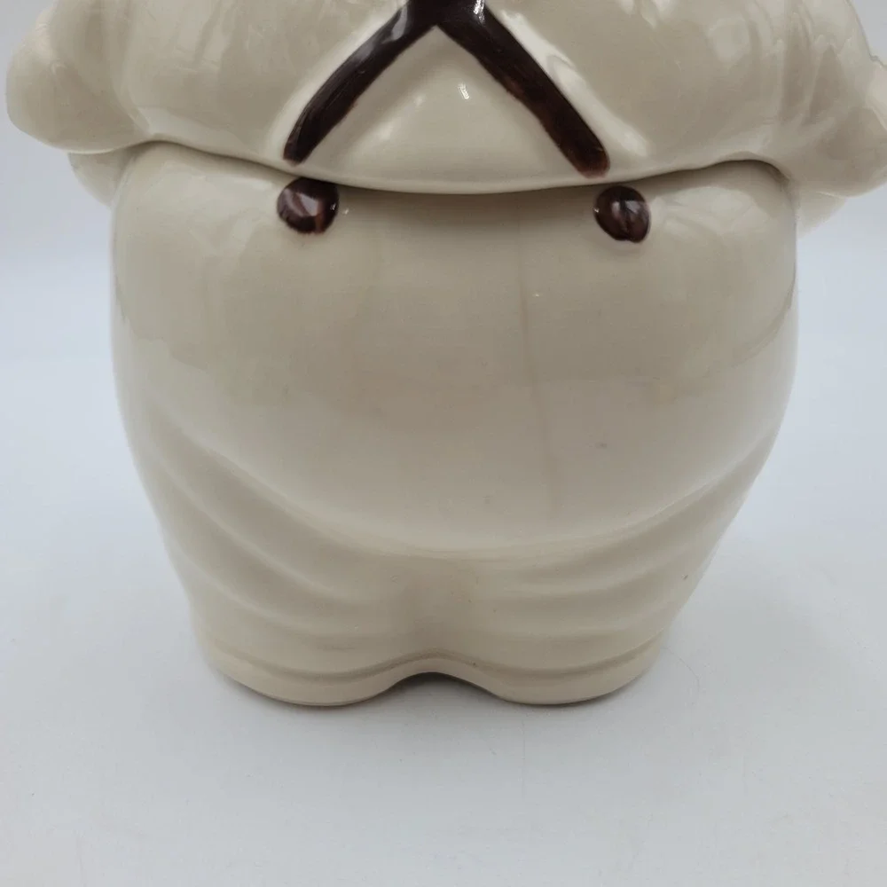 VTG Shawnee Smiley Ceramic Pig Cookie Jar Pink Chrysanthemum Floral Scarf CHIP